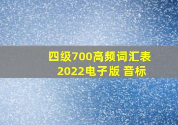 四级700高频词汇表2022电子版 音标